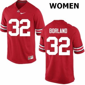 NCAA Ohio State Buckeyes Women's #32 Tuf Borland Red Nike Football College Jersey UIE3245RJ